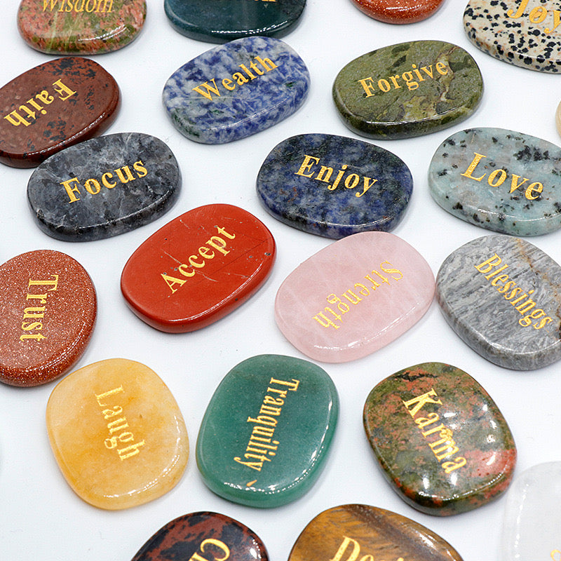 Inspirational Palm Stones(Random 10 pieces)