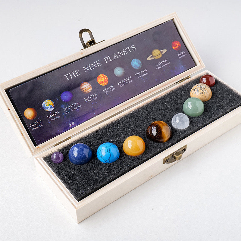 Nine planets crystal box